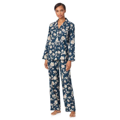Lauren Ralph Lauren Cotton Sateen L/S Notch Collar Long Pajama Set